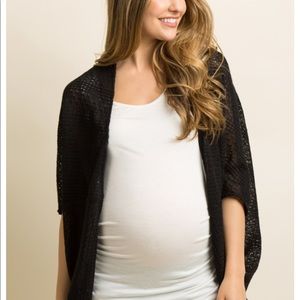 New Pink Blush Black Open Knit Dolman Cardigan S